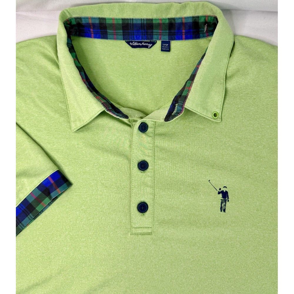 William Murray Polo Shirt Mens‎ LG Green Casual Golf Short Sleeve Performance
